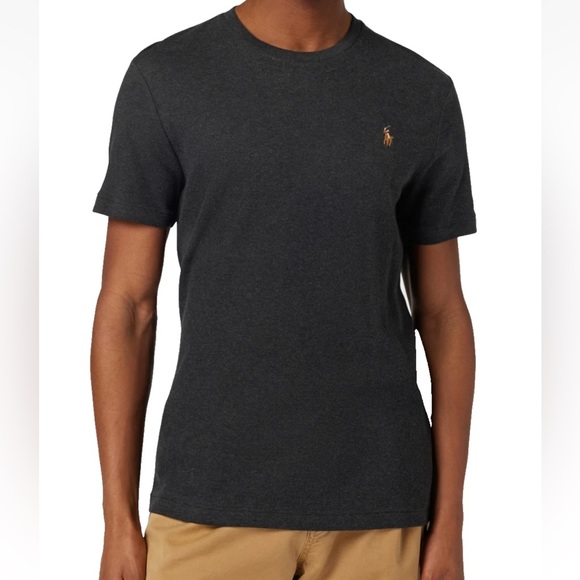 Polo Ralph Lauren custom fit gray marled jersey crewneck short sleeve Tee Size S - Picture 1 of 17